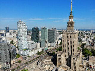 Amazing view from above. The capital of Poland. Great Warsaw. city center and surrondings. Aerial...