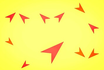 Set of red and yellow arrows