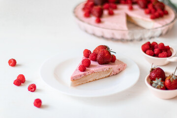 Homemade Cheesecake with Fresh Berries Dessert