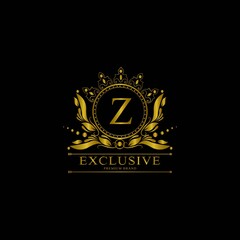 Z Luxury Logo. Template flourishes calligraphic elegant ornament lines. Business sign, identity for Restaurant, Royalty, Boutique, Cafe, Hotel, Heraldic, Jewelry, Fashion and other vector illustration