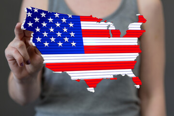 states of america usa democracy map flag