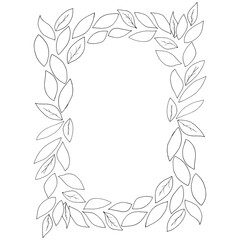 Autumn leaves. Vector illustration of a frame of leaves. Hand drawn set of autumn leaves.