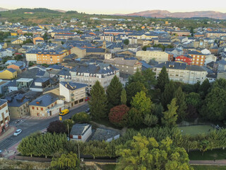 Fototapeta na wymiar Aerial view in village of El Bierzo, Leon in the Camino de Santiago. Spain