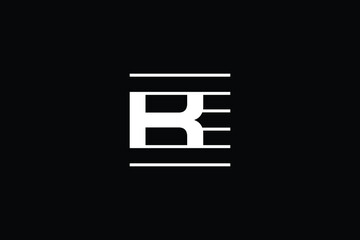 Minimal Innovative Initial EK logo and KE logo. Letter EK KE creative elegant Monogram. Premium Business logo icon. White color on black background