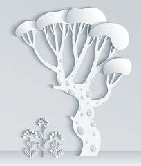 Vector modern illustration of volumetric tree.