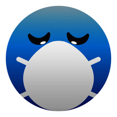 Emoticon 4 usando una mascarilla de protección contra el coronavirus (covid-19).