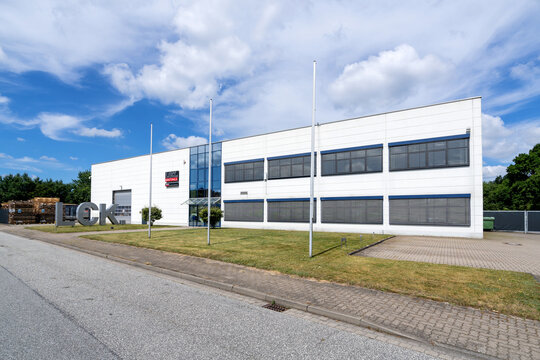HENSTEDT-ULZBURG, GERMANY - JUNE 21, 2020: LCK. METALL headquarters. LCK. METALL is a wholesaler for semi-finished products made of aluminum, stainless steel and non-ferrous metals.