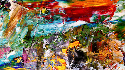 Colorful abstract background wallpaper. Modern motif visual art.  Mixtures of oil paint. Trendy...