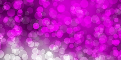Light Purple, Pink vector background with bubbles. Illustration with set of shining colorful abstract spheres. Pattern for websites.