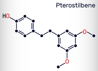 Pterostilbene, stilbenoid molecule. It has a role as metabolite, antioxidant, antineoplastic agent, neurotransmitter. Skeletal chemical formula