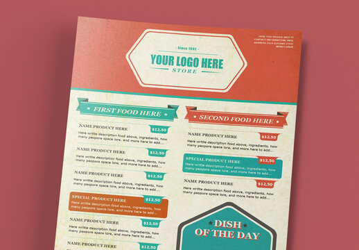 Vintage Food Menu Poster Layout