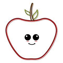 Cartoon icon of a happy apple. Fruit icon - Vector