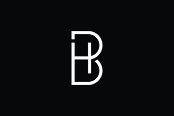 Minimal Innovative Initial BH logo and HB logo. Letter HB BH creative elegant Monogram. Premium Business logo icon. White color on black background