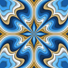 Vector paper cut waves modern background.