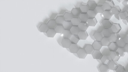 3d rendering of hexagonal abstract background.