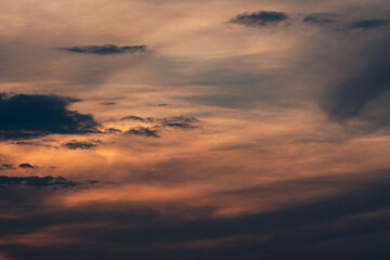 Fototapeta premium Orange sky and clouds at sunset