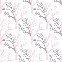 Seamless pattern with herbal elements. Decorative texture of trees for wallpaper, textile, stationery, scrapbook, web, wrapping paper.