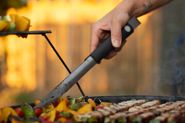 viande légumes barbecue cuisson couleur