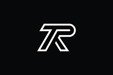 Minimal Innovative Initial TR logo and RT logo. Letter RT TR creative elegant Monogram. Premium Business logo icon. White color on black background - obrazy, fototapety, plakaty