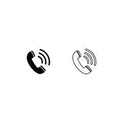 telephone, mobile phone, call phone icon vector symbol illustrations isolated white background