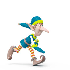 elf santa helper is doing a slowly walk