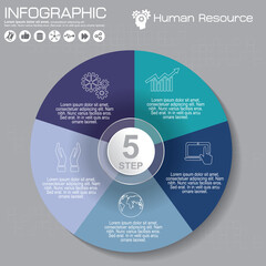 Infographic template and options with flat icons for presentation.