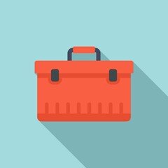Car tool box icon. Flat illustration of car tool box vector icon for web design
