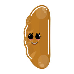Cartoon icon of a happy bread - Vector