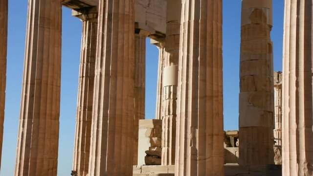 The Parthenon building in Acropolis of Athens,dedicated to the goddess Athena