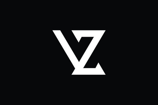 Minimal Innovative Initial ZV logo and VZ logo. Letter ZV VZ creative elegant Monogram. Premium Business logo icon. White color on black background