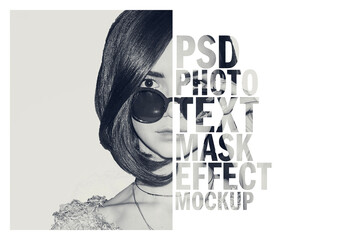 Photo Text Mask Effect Mockup