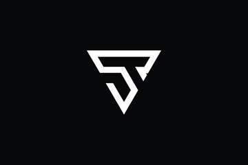 Minimal Innovative Initial ST logo and TS logo. Letter ST TS creative elegant Monogram. Premium Business logo icon. White color on black background