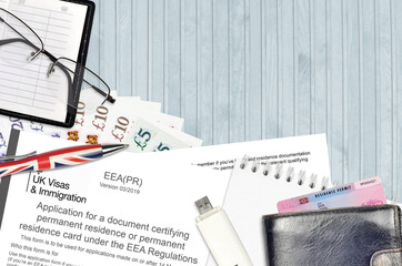English form EEA PR application for a document certifying permanent residence or permanent...