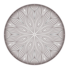 Vector modern paper cut floral round background.