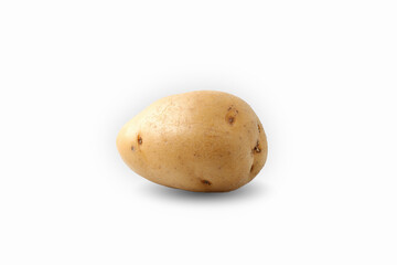Harvest new raw potato organic tuber isolated on white background.