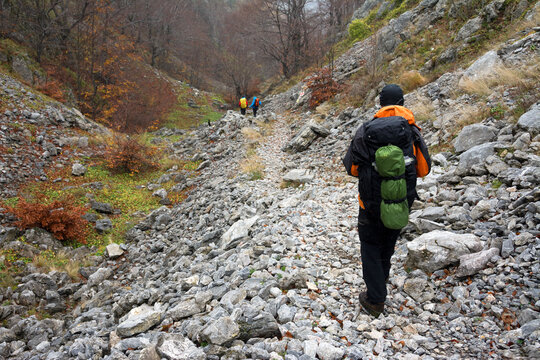 Autumn trekking in Cernei Mountains, Crovuri, Romania, Europe