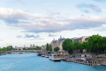 Fototapeta na wymiar Orsay museum and river Siene, France