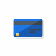 Credit card Blue - Shadow icon vector isolated. Flat style vector illustration.