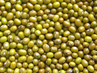 Green color whole Mung beans legume