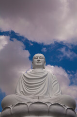 White stone Buddha in Long Son pagoda in Nha Trang, Vietnam
