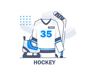 Hockey clothes and shoe,flat design icon vector illustration