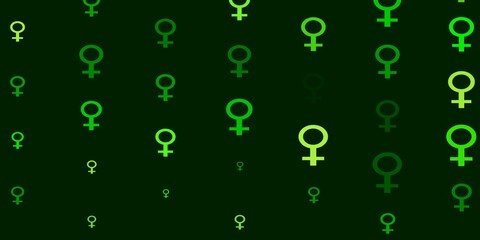 Light Green, Yellow vector texture with women's rights symbols.