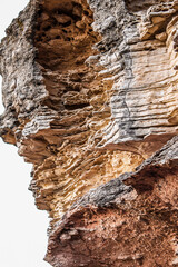 A mountain cliff, Sediment layers of earth closer