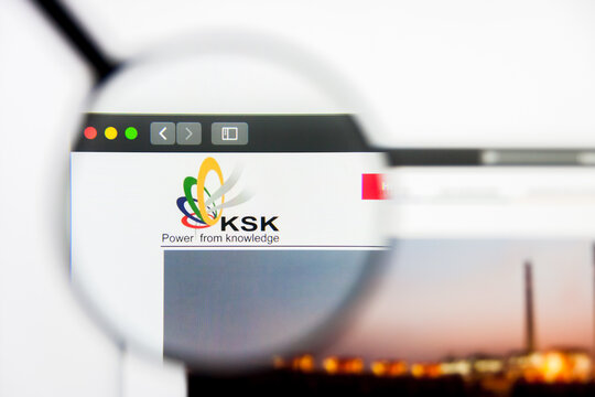 New York, New York State, USA - 19 June 2019: Illustrative Editorial of KSK Energy Ventures website homepage. KSK Energy Ventures logo visible on display screen.