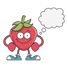 Strawberry happy smiling cartoon character