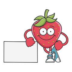 Strawberry happy smiling cartoon character