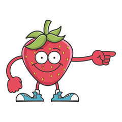 Strawberry happy smiling cartoon character