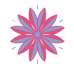 Red and blue flower in the form of a logo for web design