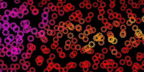 Dark pink, yellow vector pattern with spheres.