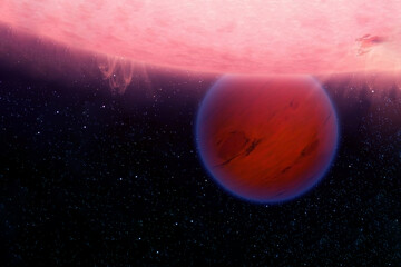 Fantastic hot planet. Elements of this image were furnished by NASA.